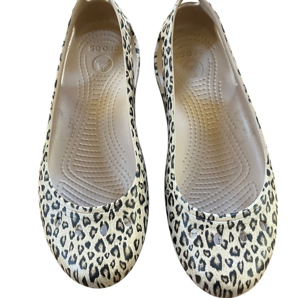 CROCS Kadee Slingback Ballet Flat Leopard Lightweight Comfy Slip on Shoe SZ 8W - Picture 7 of 10